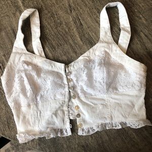 Free people crop lace top, great condition! Sz m